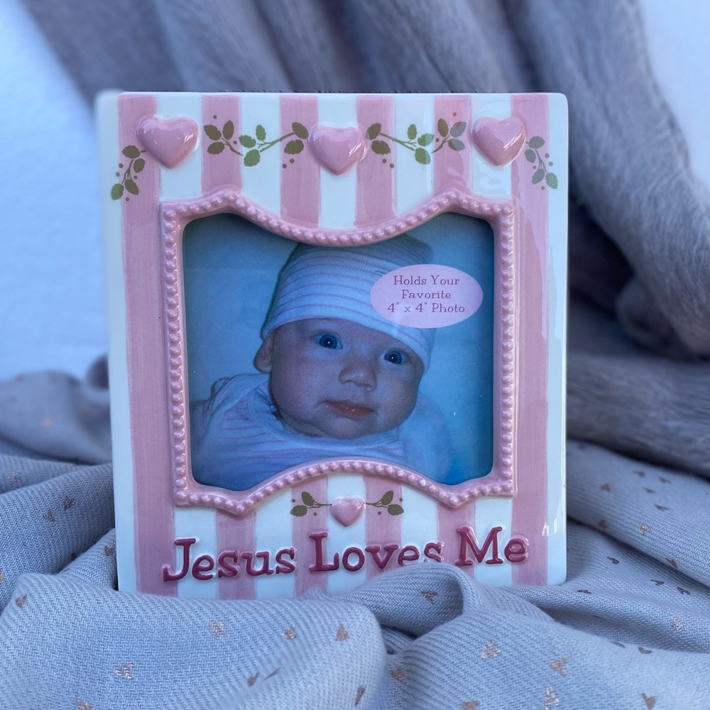 “Jesus Loves Me” Baby picture frame
